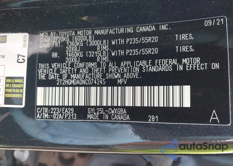 2022 Lexus Rx 450H z USA, uszkodzony, nr VIN 2T2HGMDA0NC074245